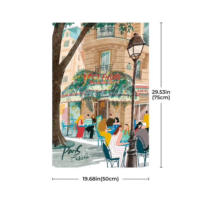 Robotime 1000-Pieces Leisure in Paris Puzzle