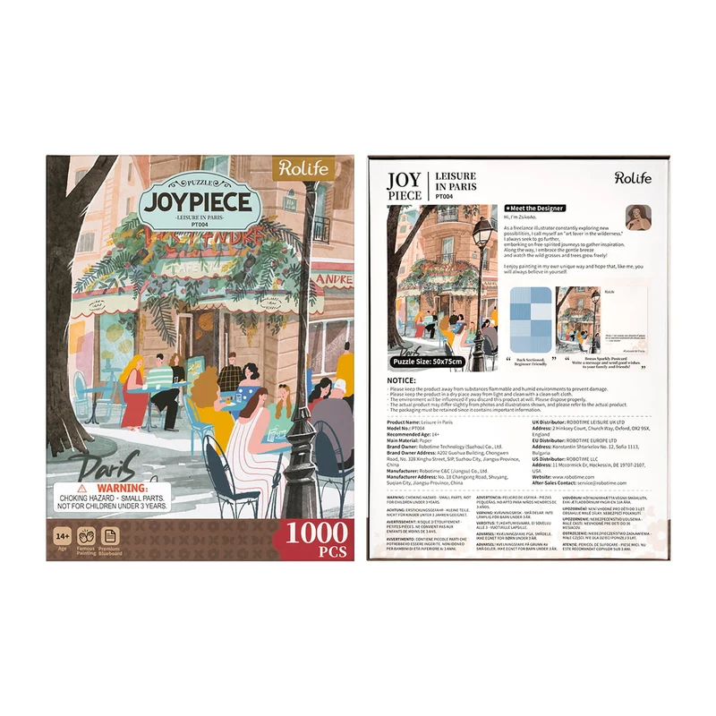 Robotime 1000-Pieces Leisure in Paris Puzzle
