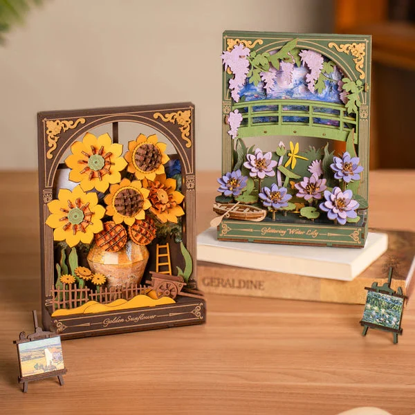 Robotime DIY Wood Bloom Craft Glittering Water Lily