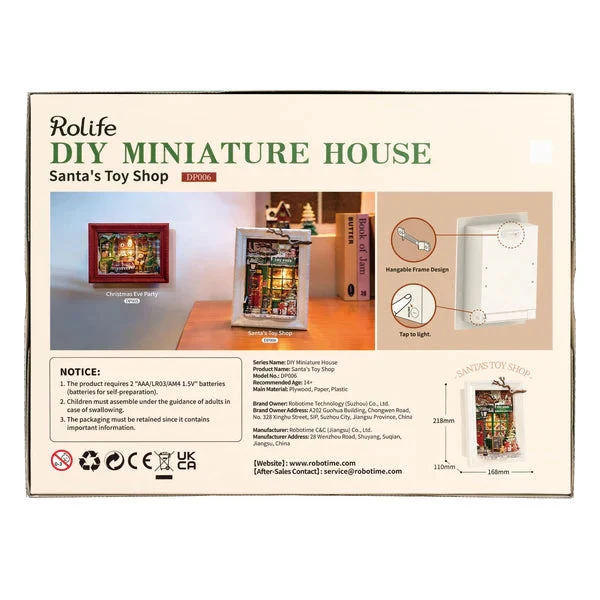 Robotime DIY Mini House Santas Toy Shop
