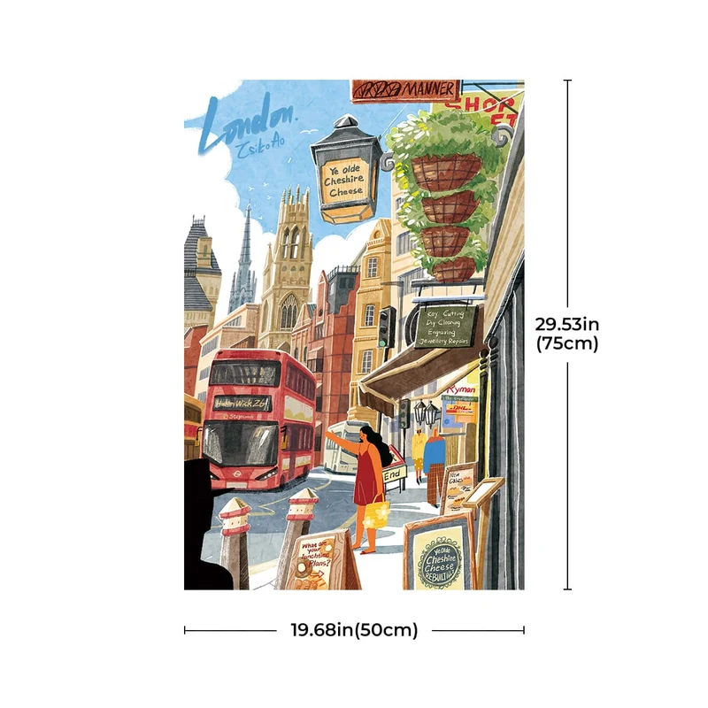 Robotime 1000-Pieces Walk in London Puzzle