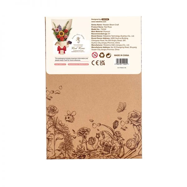 Robotime Wood Bloom Red Rose