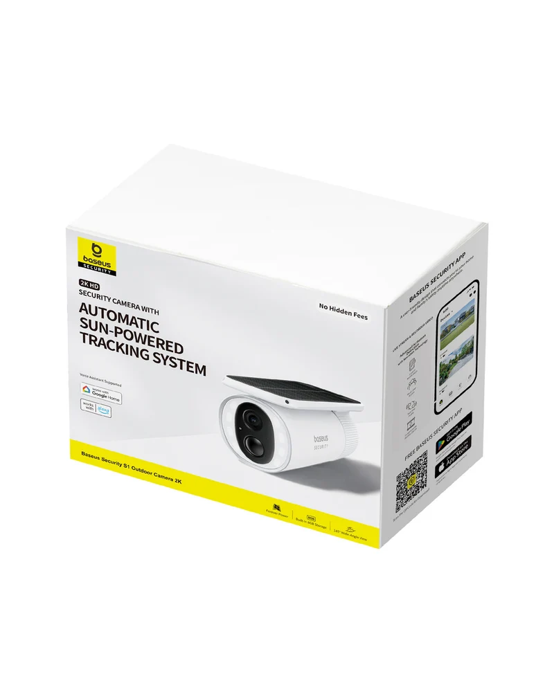 Baseus S1 2K Solar Security Camera with Spotlight (White)