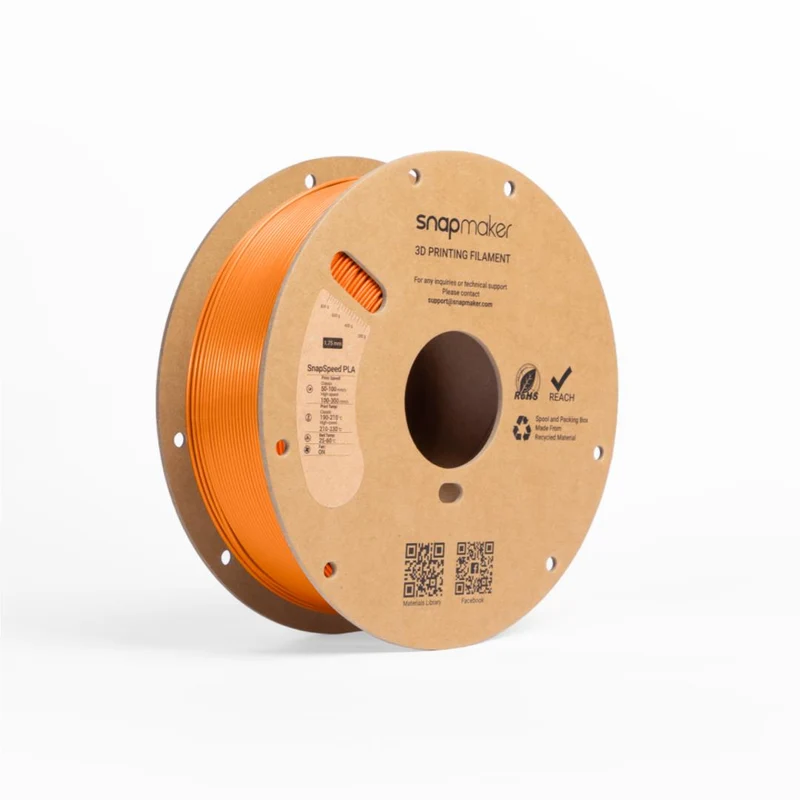 Snapmaker SnapSpeed PLA 3D Printer Filament With Spool (Orange) [1kg]