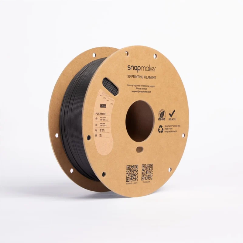 Snapmaker Matte PLA 3D Printer Filament With Spool (Carbon Black) [1kg]