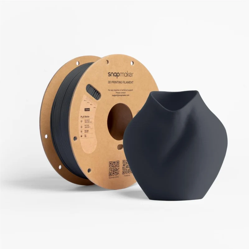 Snapmaker Matte PLA 3D Printer Filament With Spool (Carbon Black) [1kg]