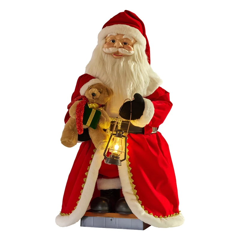 Christabelle 1.1m Musical LED Animated Christmas Santa Claus Glowing Lantern Ornament Decoration