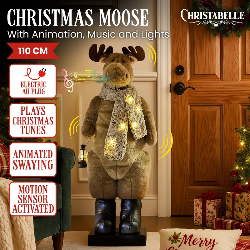 Christabelle 1.1m Musical LED Christmas Moose
