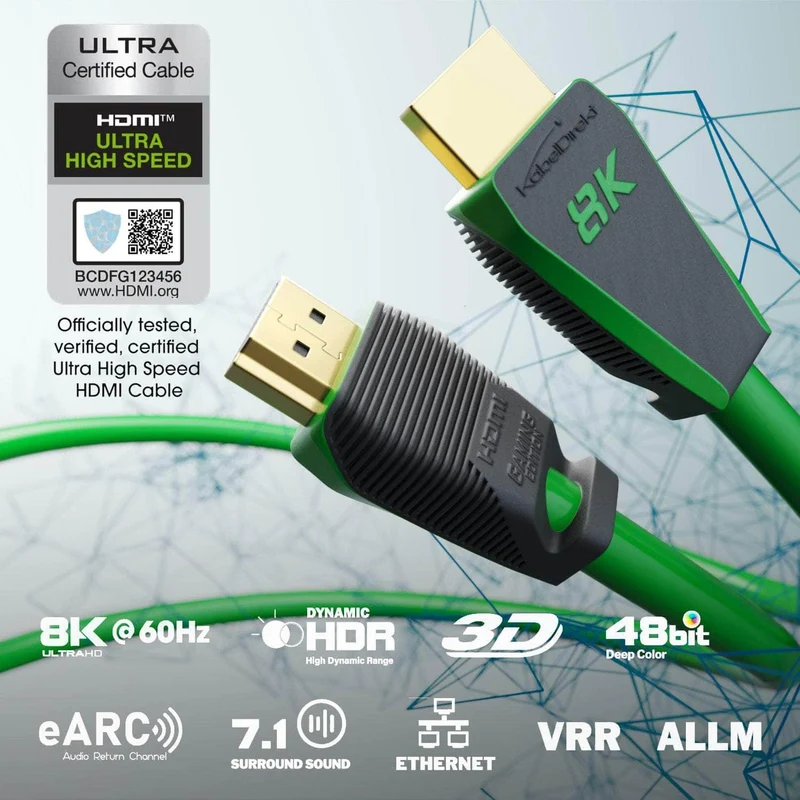 KabelDirekt 8K Ultra High Speed HDMI 2.1 Kabel – Gaming Edition