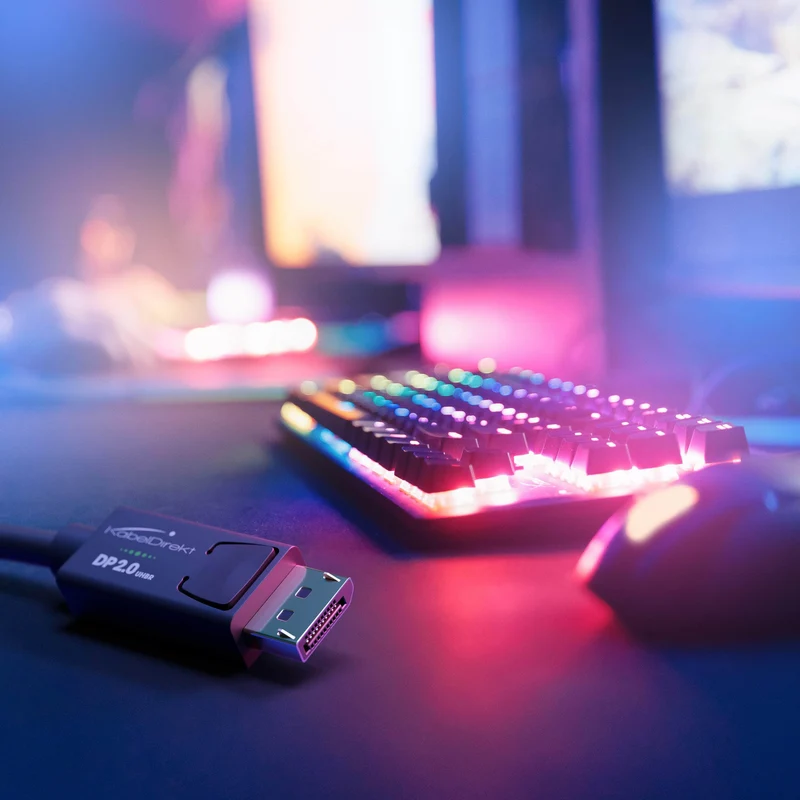 KabelDirekt 8K DisplayPort 2.0 Kabel - DP-Monitorkabel für Gaming-PC/Laptop