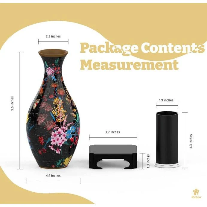 Pintoo 3D Vase Elegant Floral Print Puzzle