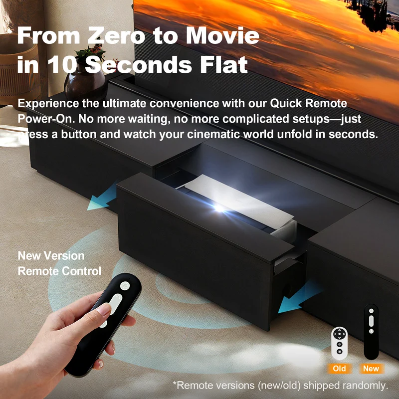 Shore Wood Grain TV Cabinet for Ultra Short Throw Projector (Pre-Assembled)