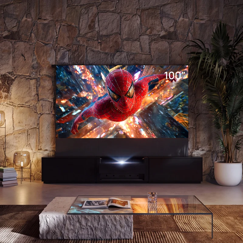Shore Flip Design Matte Smart Laser TV Cabinet for UST Projector (Pre-Assembled)