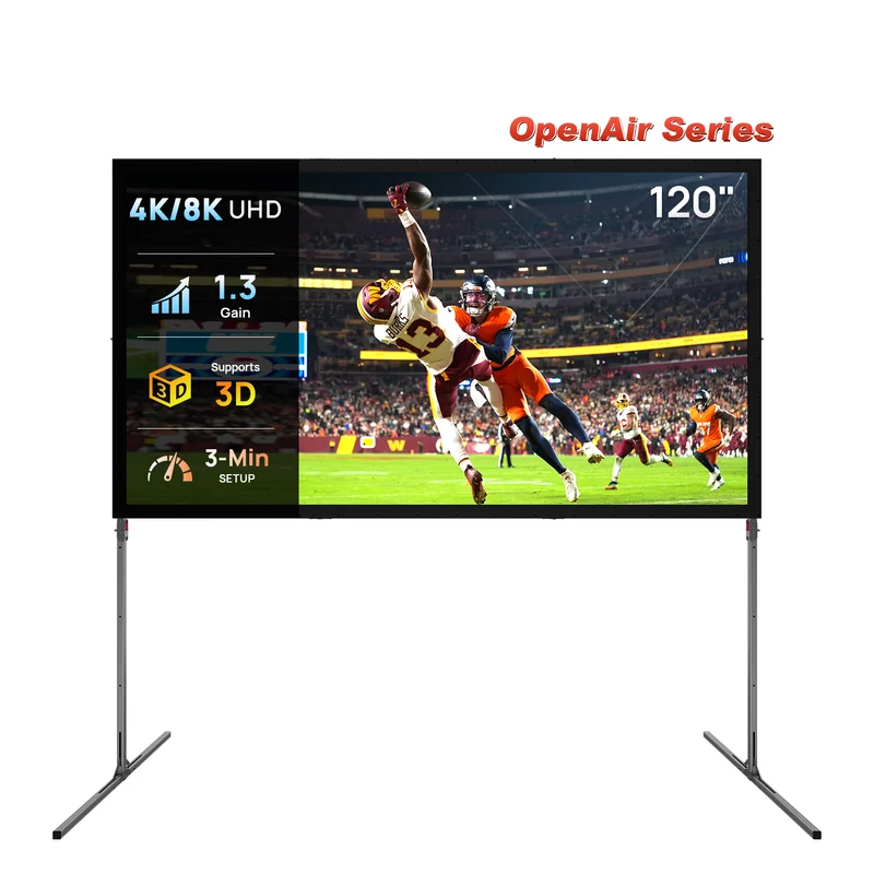 NothingProjector OpenAir Series Outdoor Camping Portable Folding Screen with Stand 1.3 Gain, 4K/8K UHD, 3-Layer PVC, Tool-Free Fast Setup