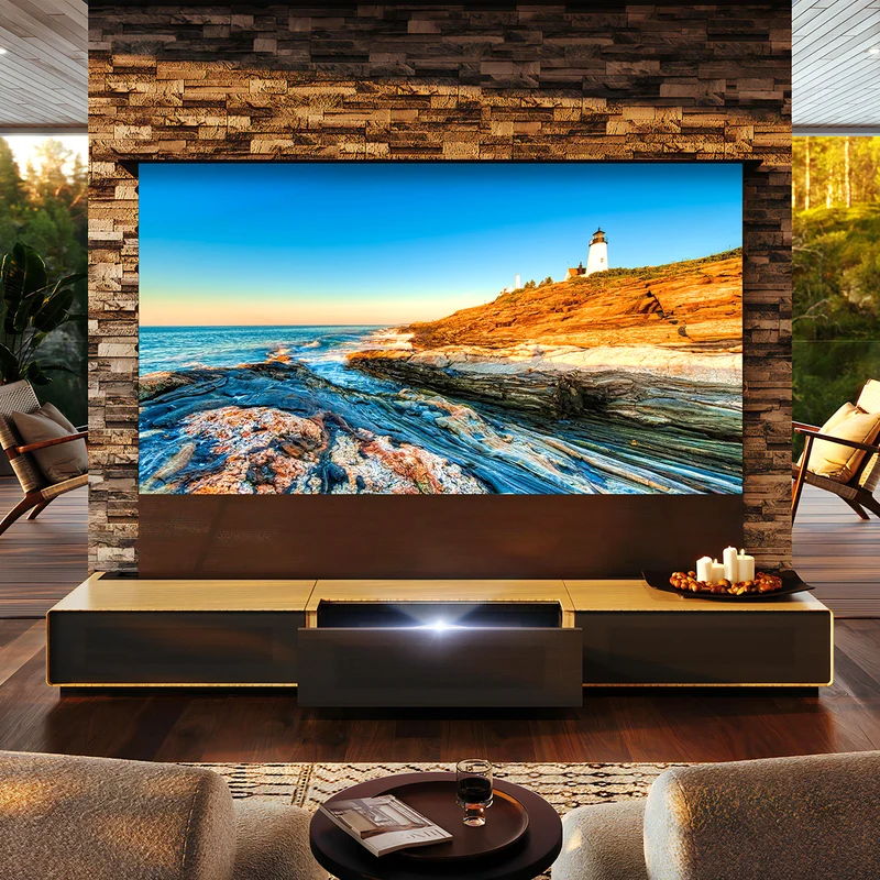 Shore Oak Cabinet for Ultra Short Throw Laser Projector (Pre-assembled)