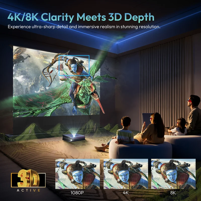 84''-130'' NothingProjector PET Crystal Classic 85% ALR Motorized Floor Rising Screen For Ultra Short Throw Projector
