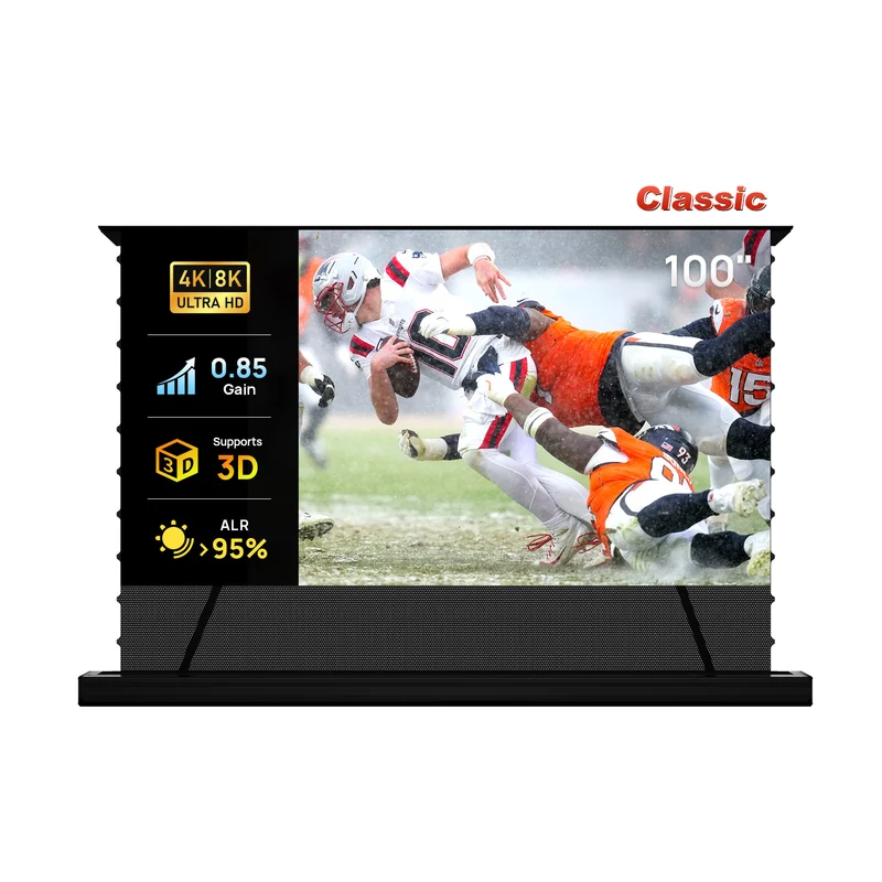 84''-130'' NothingProjector PET Crystal Classic 85% ALR Motorized Floor Rising Screen For Ultra Short Throw Projector