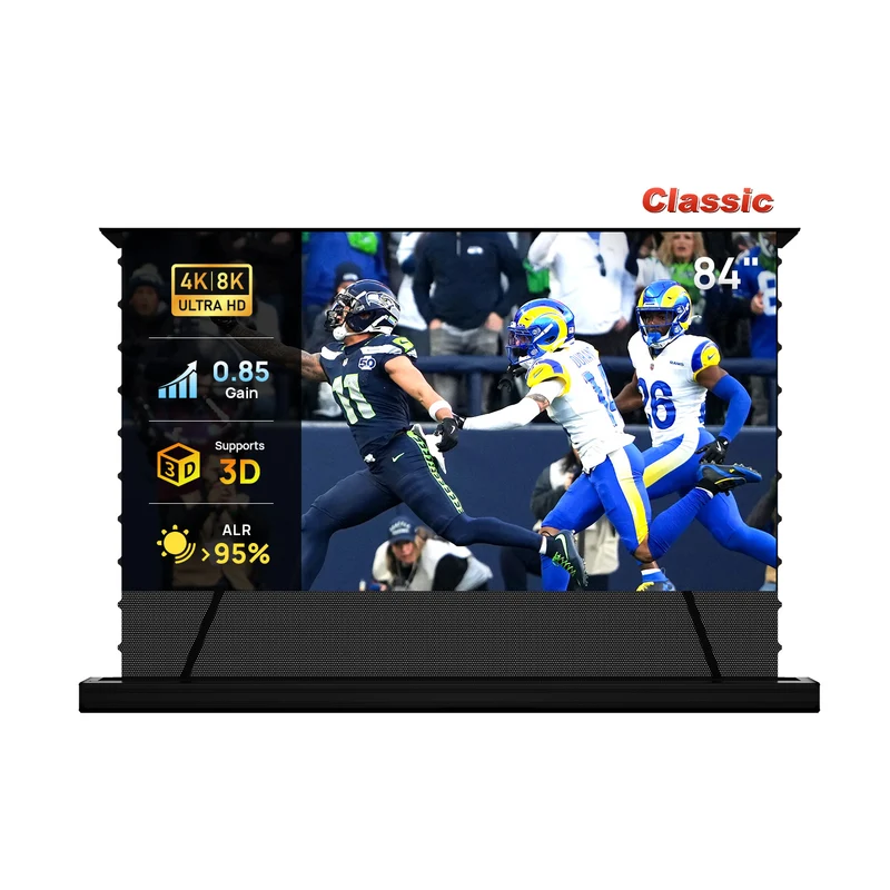 84''-130'' NothingProjector PET Crystal Classic 85% ALR Motorized Floor Rising Screen For Ultra Short Throw Projector