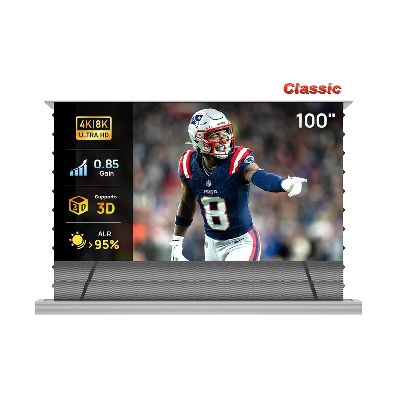 84''-130'' NothingProjector PET Crystal Classic 85% ALR Motorized Floor Rising Screen For Ultra Short Throw Projector
