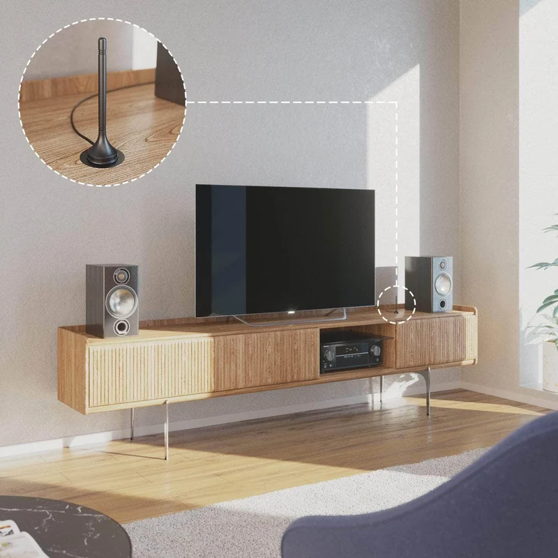 DVB-T/T2-Antenne - TV- und Radio-Empfang - 3 m Kabellänge - schmale Version