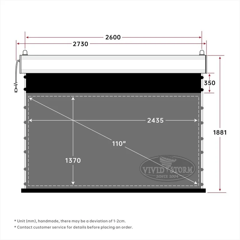 VIVIDSTORM PRO A Slimline Motorized Tension Drop Down UST ALR Projector Screen