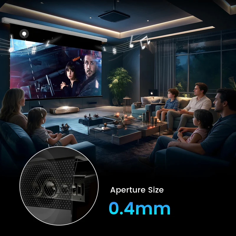 84"-120" NothingProjector Black Series Slimline Motorized Tension Drop Down 95% ALR Projector Screen