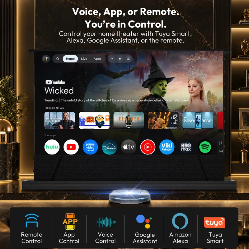 120 Inch NothingProjector Black Series Motorized Floor Rising 95% ALR Projector Screen