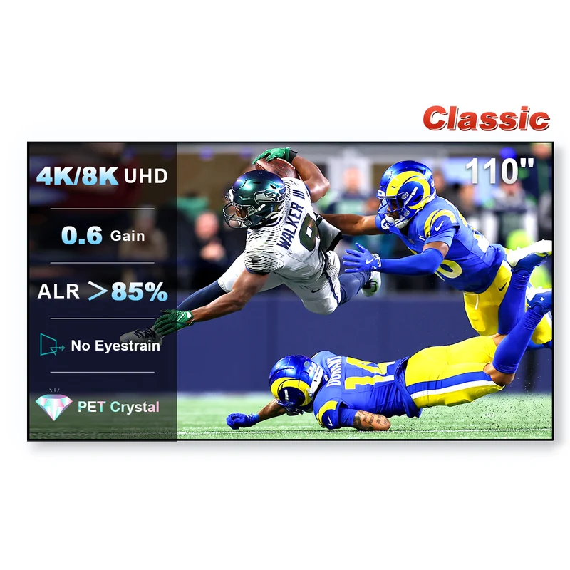100''-150'' NothingProjector PET Crystal Classic UST 85% ALR Projector Screen