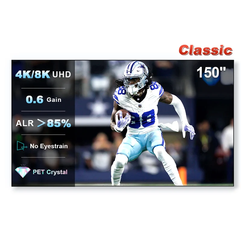 100''-150'' NothingProjector PET Crystal Classic UST 85% ALR Projector Screen