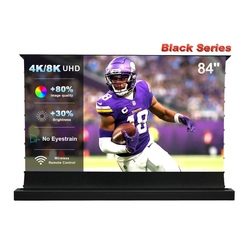 84''-130'' NothingProjector Black Series 95% ALR Motorized Floor Rising Screen For Ultra Short Throw Projector