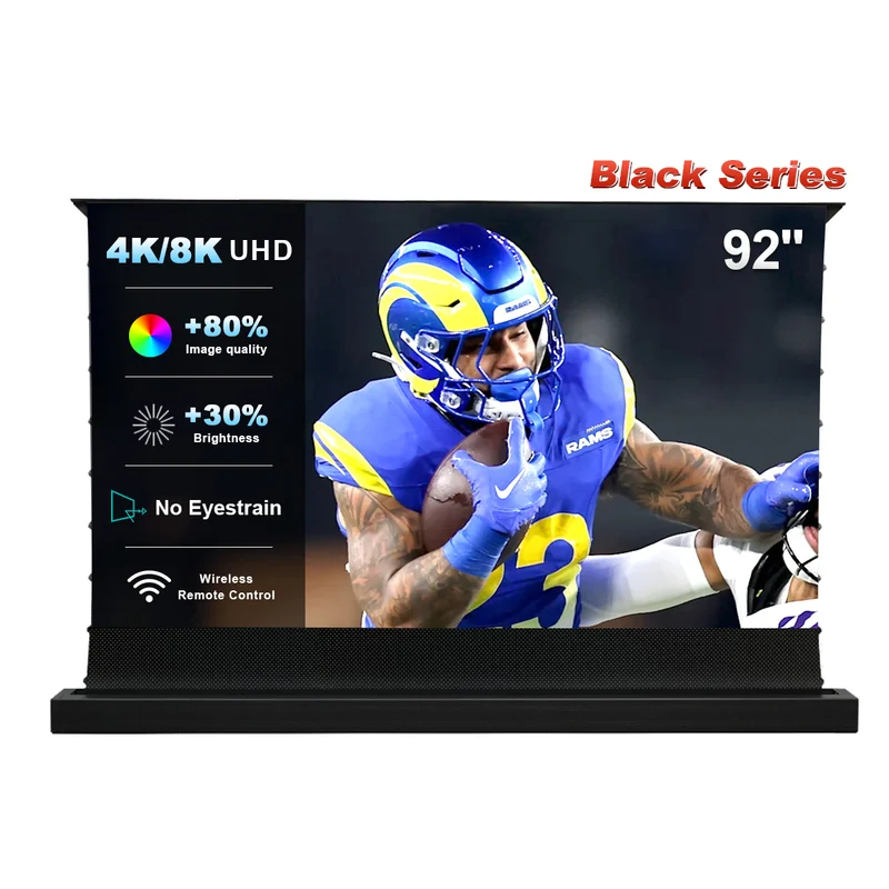 84''-130'' NothingProjector Black Series 95% ALR Motorized Floor Rising Screen For Ultra Short Throw Projector