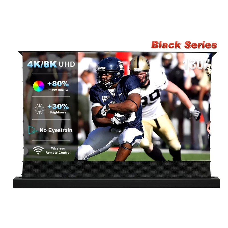 84''-130'' NothingProjector Black Series 95% ALR Motorized Floor Rising Screen For Ultra Short Throw Projector