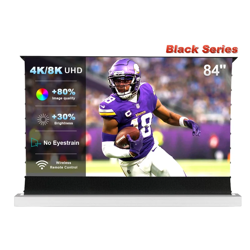 84''-130'' NothingProjector Black Series 95% ALR Motorized Floor Rising Screen For Ultra Short Throw Projector