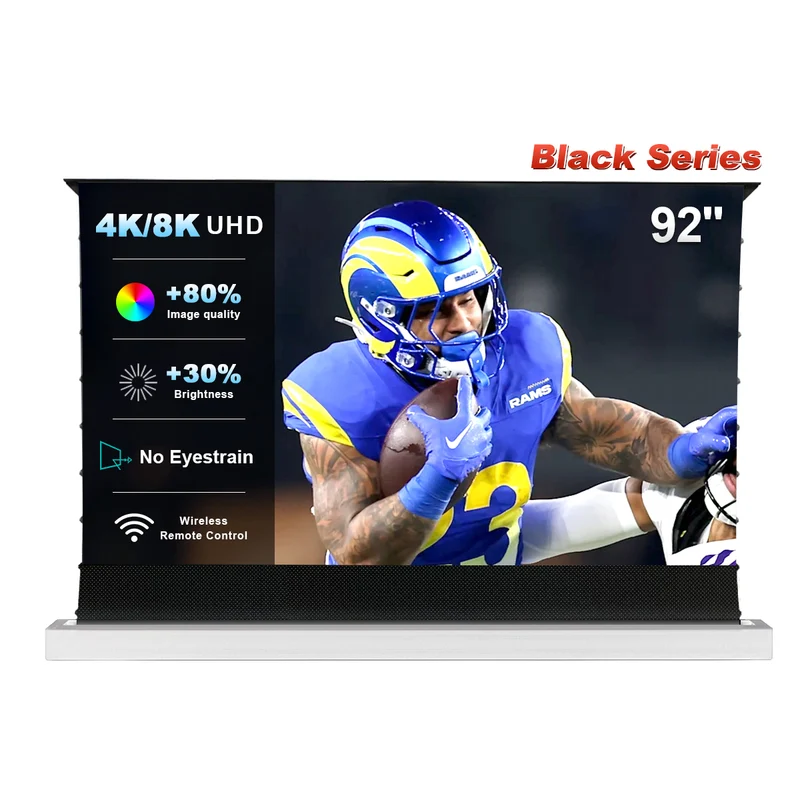 84''-130'' NothingProjector Black Series 95% ALR Motorized Floor Rising Screen For Ultra Short Throw Projector