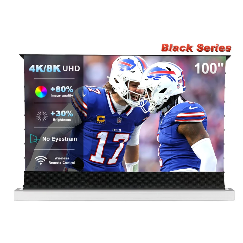 84''-130'' NothingProjector Black Series 95% ALR Motorized Floor Rising Screen For Ultra Short Throw Projector