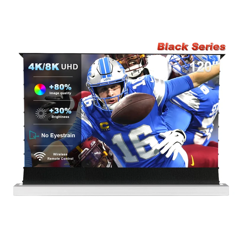 84''-130'' NothingProjector Black Series 95% ALR Motorized Floor Rising Screen For Ultra Short Throw Projector