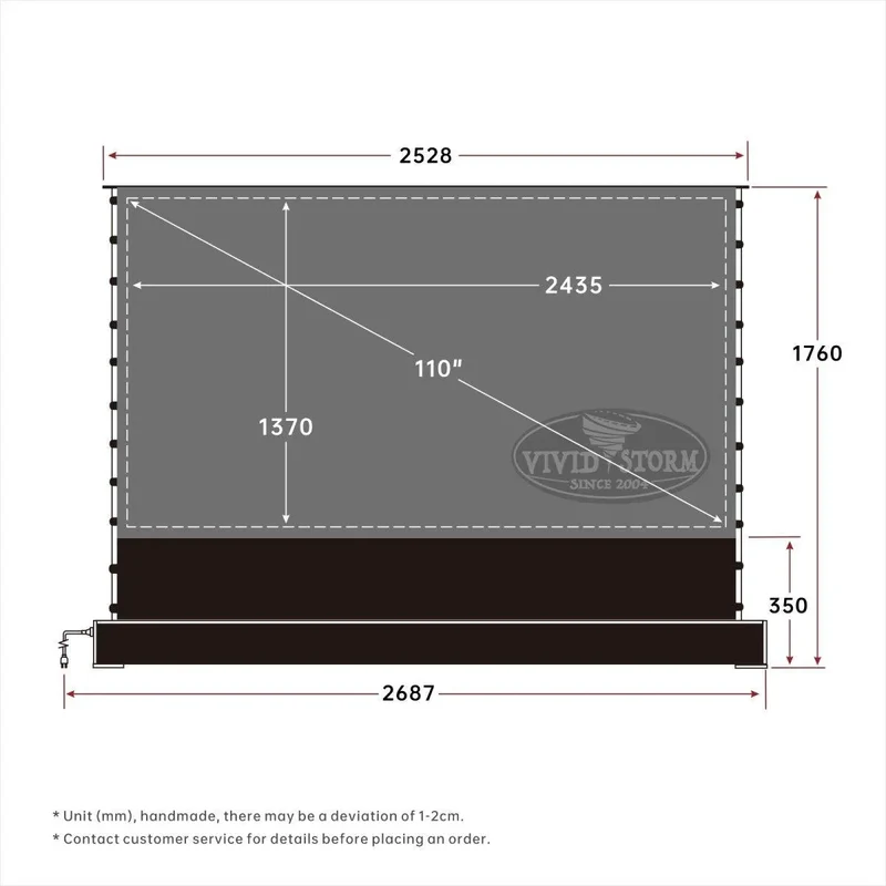 72"-120" VIVIDSTORM S PRO P Motorized 4K HD 3D Floor Rising UST ALR Projector Screen