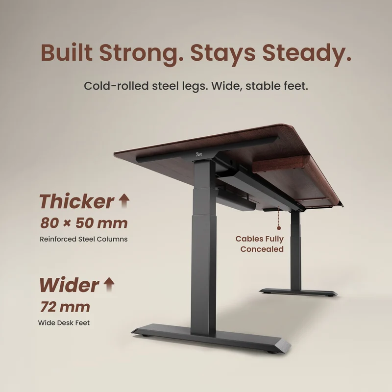 9am HOME Pesk Pro Hardwood Home Office Electric Standing Desk - American Walnut Top - 1800*750mm)