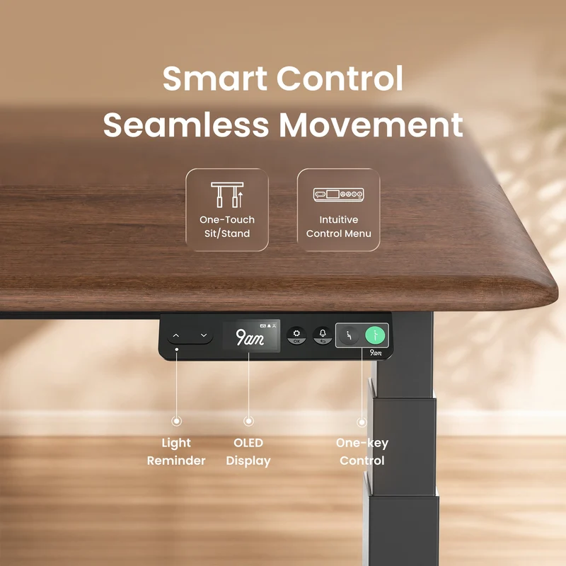 9am HOME Pesk Pro Hardwood Home Office Electric Standing Desk - (American Ash Top)(1200*750mm)