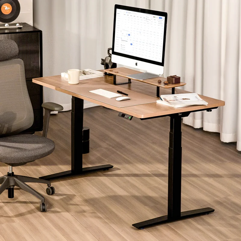 9am HOME Pesk Dual Motors Melamine Home Office Electric Standing Desk - (Dark Oak Top)(1500*750mm)
