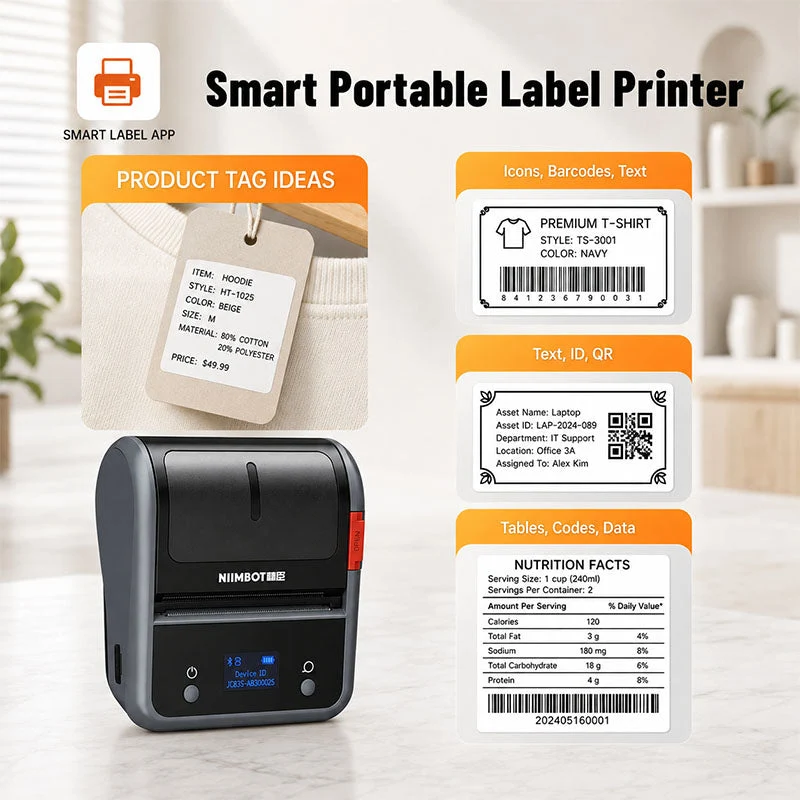 NIIMBOT B3S Label Printer Connect with Mobile and PC