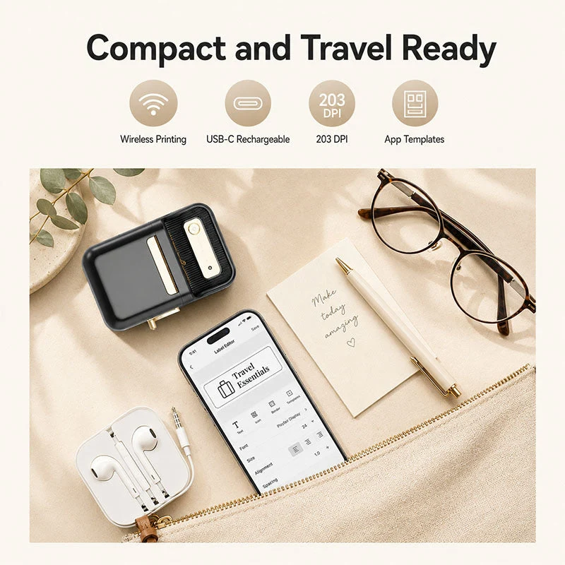 NIIMBOT B21 Thermal Label Printer (Beige)