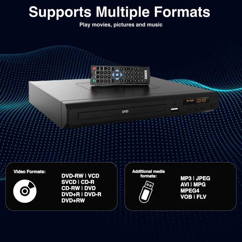 Laser Multi-Region DVD Player with Composite and HDMI (Black)