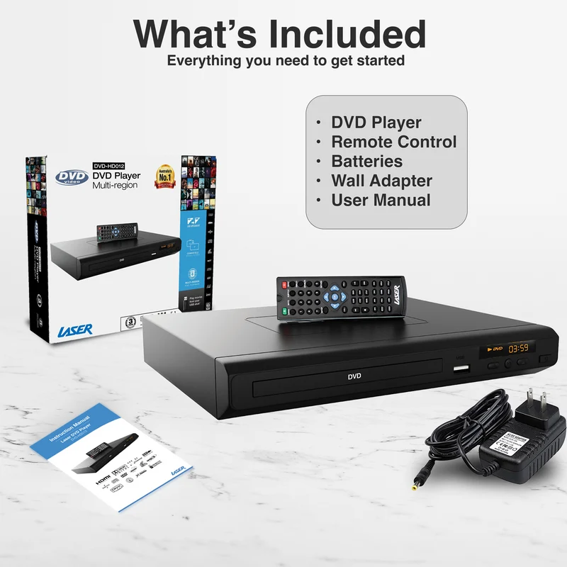 Laser Multi-Region DVD Player with Composite and HDMI (Black)