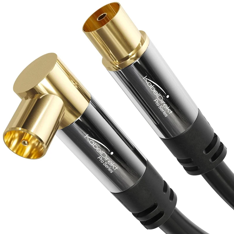 Antennenkabel – 90° gewinkelter Koax Stecker > gerade Koax Buchse