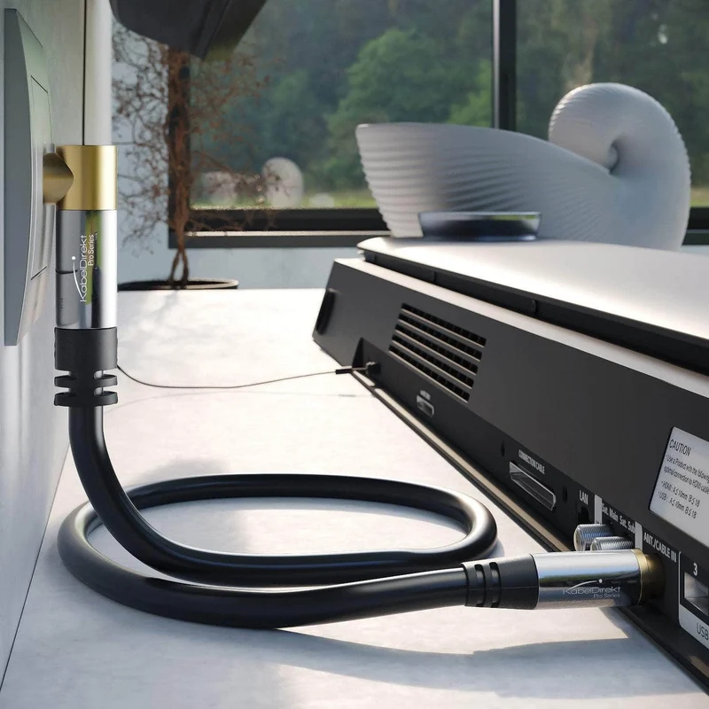 Antennenkabel – 90° gewinkelter Koax Stecker > gerade Koax Buchse