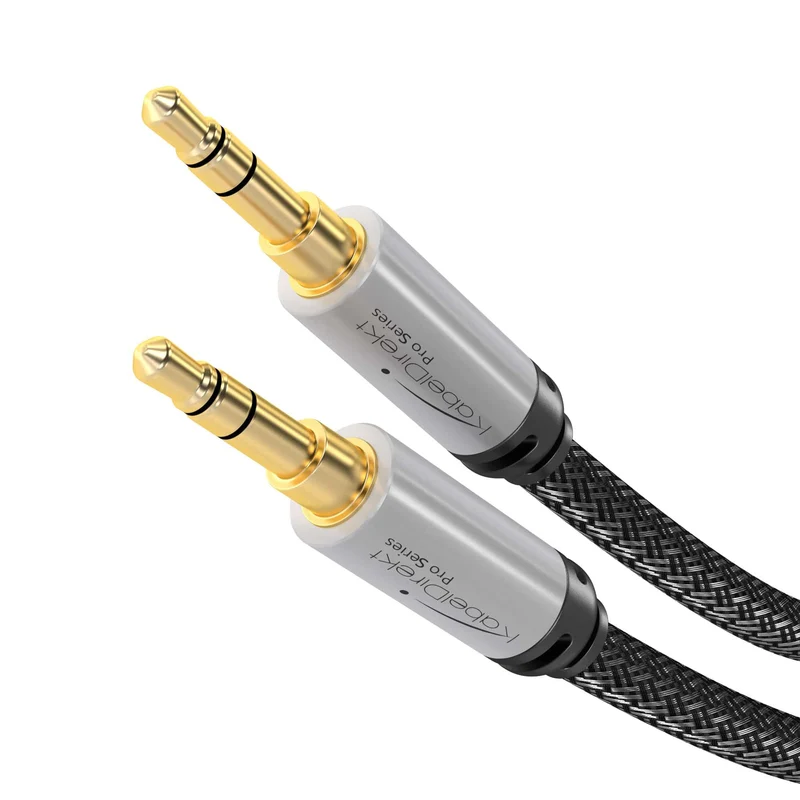 AUX Audio & Klinkenkabel - unzerstörbar konstruiert & optimal geeignet für Smartphones und Auto - silber