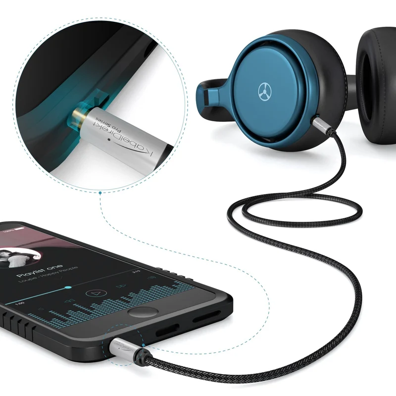 AUX Audio & Klinkenkabel - unzerstörbar konstruiert & optimal geeignet für Smartphones und Auto - silber