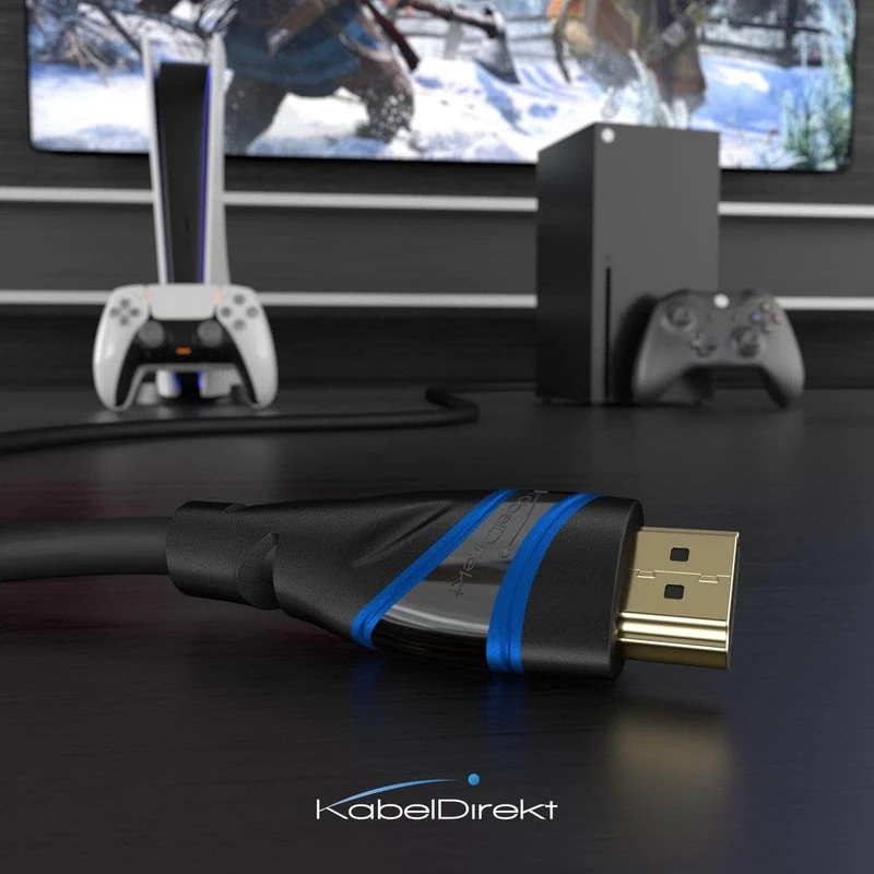 KabelDirekt 8K Ultra High Speed HDMI 2.1 Kabel – 48G, 8K@60Hz, offiziell getestet und lizenziert
