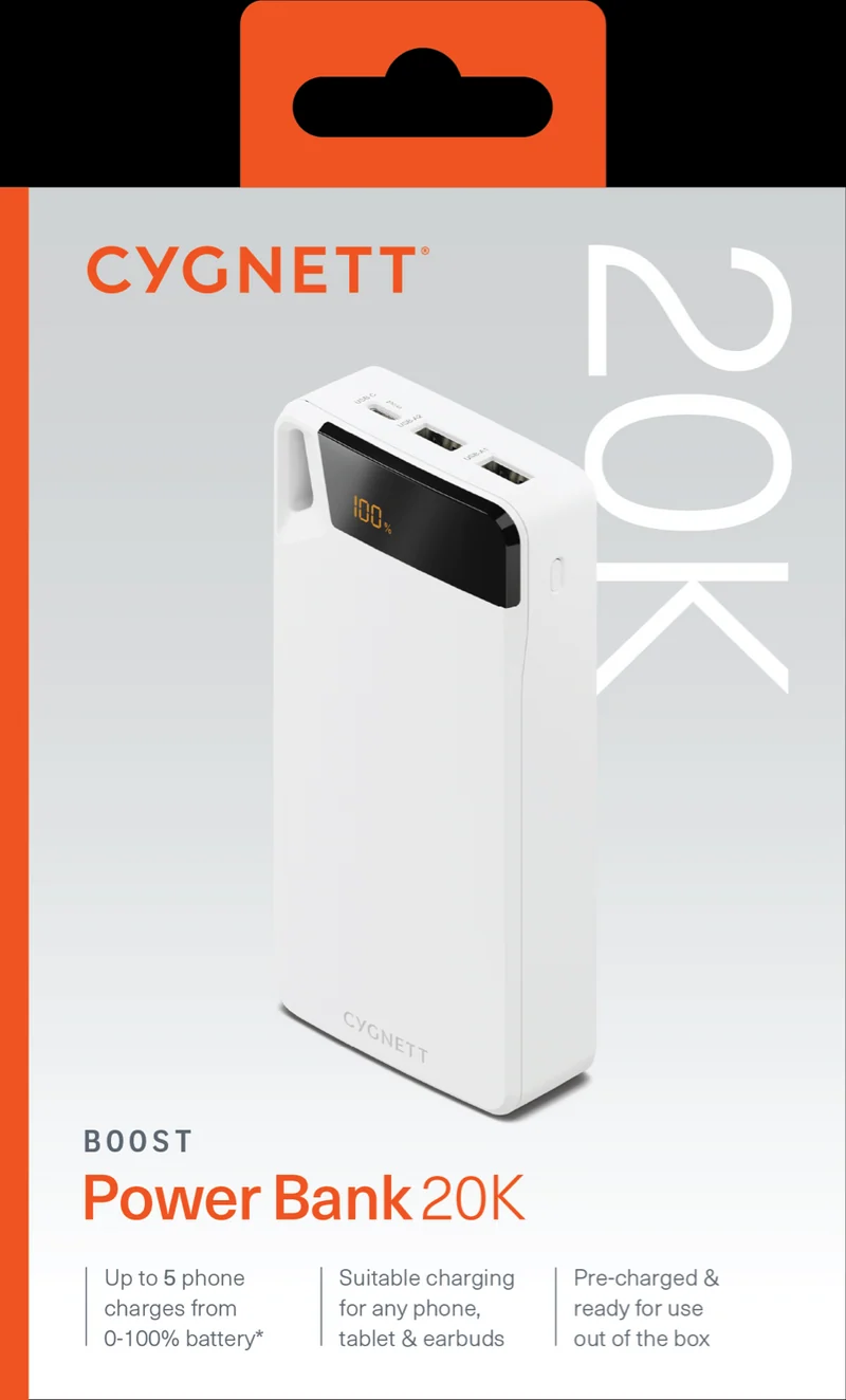 Cygnett Boost 20k Power Bank Gen4 - White